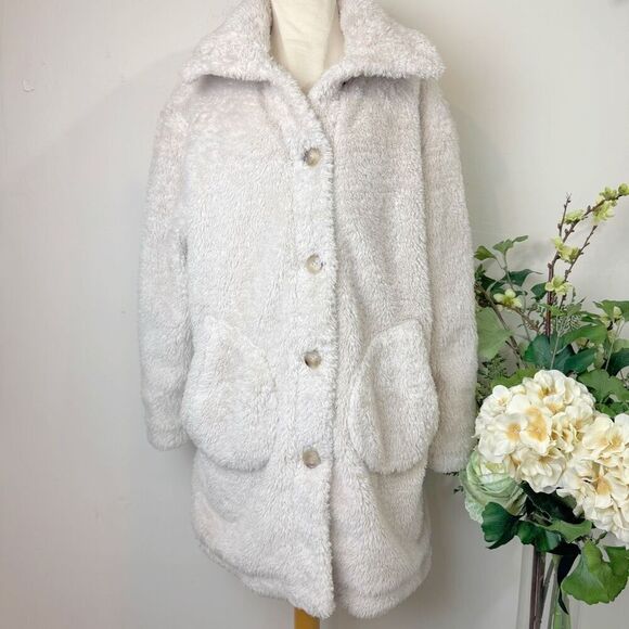 ANTHROPOLOGIE Current Air Sherpa puffer coat | medium | teddy coat - Picture 1 of 13